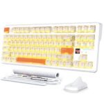 ATTACK SHARK X87 Ultra Wireless Mechanical Keyboard With 8K Wireless Receiver, 8000Hz Polling Rate, 10000mAh Battery Up to 5000 Hours, Dot-Matrix Screen, Hot-Swappable, Iced Orange