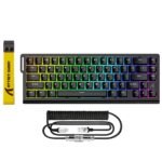 ATTACK SHARK X68 HE Rapid Trigger Keyboard, 60% Wired, Magnetic Switch, 0.01mm RT Accuracy, 8000Hz Polling Rate, Adjustable Actuation 0.1-3.4mm, RGB, Black Contours