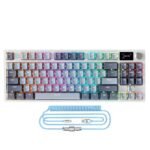 ATTACK SHARK K86 RGB Wireless Mechanical Keyboard, Hot-Swappable, Gasket Mount, RGB Backlit, 2.4GHz/BT/Wired, TFT Color Display & CNC Knob, Business Gray, Blue Whale Switch