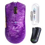Attack Shark X11 Ultra 8K Carbon Fiber Wireless Gaming Mouse, PAW3950MAX Sensor, 42000 DPI, Dual 8000Hz Polling Rate, Tri-Mode BT/2.4GHz/Wired, 100 Million Clicks, Purple