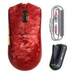 Attack Shark X11 Ultra 8K Carbon Fiber Wireless Gaming Mouse, Nordic 54L15 MCU, PAW3950MAX Sensor, 42000 DPI, Tri-Mode BT/2.4Ghz/Wired, Dual 8000Hz Polling Rate, 63g Superlight, Red