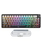 ATTACK SHARK X66 Wireless Mechanical Keyboard, 60% Layout, Hot-Swappable Strawberry Switch, Side Printed PBT Keycaps, Bluetooth 2.4G Type-C Wired, 3000mAh Battery, Moonlit Night
