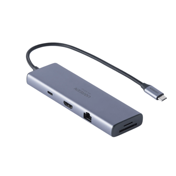 Ugreen Revodok 9-in-1 USB-C Hub Gigabit Ethernet Adapter, 4K@60Hz HDMI, 100W PD Charging, 5Gbps Data Transfer Speed, SD/TF Card Reader, 2 USB-C and 2 USB-A 3.0, 15375