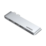 UGREEN 6-in-1 USB-C Multifunction HUB Adapter, HDMI 4K at 30Hz, Thunderbolt 3 6K at 60Hz, 2x USB-A 3.0 5Gbps, 100W PD, SD and TF Card Reader, 80856