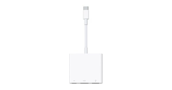 Apple USB-C Digital AV Multiport Adapter, HDMI USB-C USB-A, 4K 60Hz, MW5M3