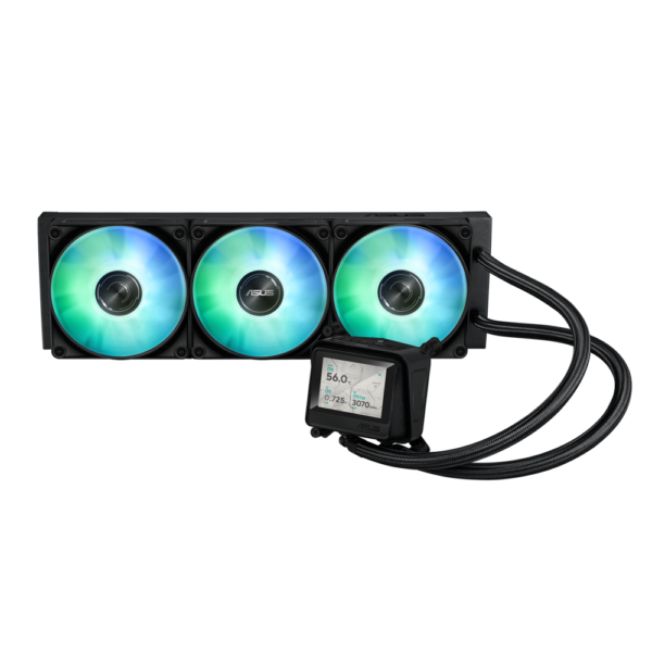 ASUS Max Gaming LC 360 ARGB LCD All-in-One CPU Liquid Cooler, 2.4" IPS LCD Screen, Pre-Installed ARGB Fans, Aura Lighting, White Edition
