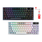 Asus ROG Azoth Gaming Custom Keyboard with 75 Keyboard Form Factor, PBT Keycaps, RGB-Black, ROG NX Red Switches