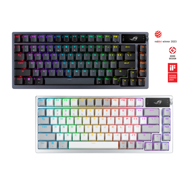 Asus ROG Azoth Gaming Custom Keyboard with 75 Keyboard Form Factor, PBT Keycaps, RGB-Black, ROG NX Red Switches