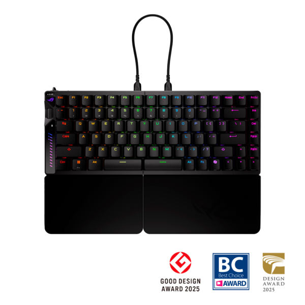 Asus Rog Falcata 75% Split Wireless Gaming Keyboard, ROG HFX V2 Magnetic Switches, PBT, Rapid Trigger, Tri-Mode Connectivity