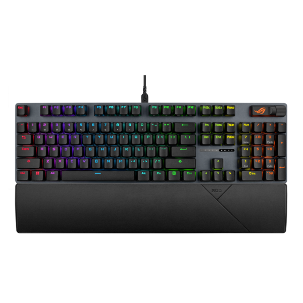 Asus Rog Strix Scope II X Mechanical Gaming Keyboard, Wired USB, 100% Full-Size, Hot Swappable ROG NX Snow V2 Linear Switches, PBT Keycaps, RGB, Black
