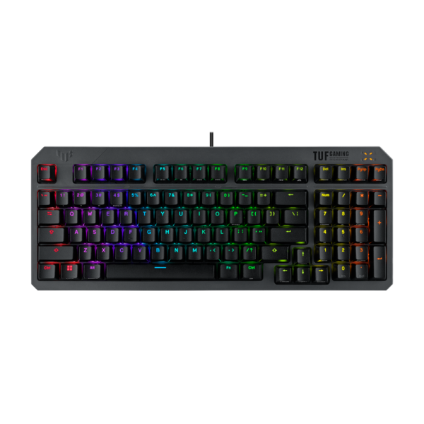 ASUS TUF Gaming K3 Gen II Keyboard, 97-Key Layout, Optical-Mechanical RGB Switches, Silicone-Gasket Mount, Dampening Foam, IP57 Waterproofing, Detachable Top Plate, Aura Sync Compatibility