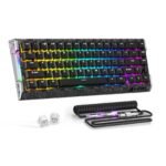 ATTACK SHARK R68 HE Carbon Fiber Rapid Trigger Keyboard, 8000Hz Polling Rate, 0.005mm RT Accuracy, 68 Keys Wired Magnetic Switch, Adjustable Actuation, Snap Tap, RGB Lighting, Black
