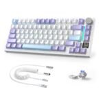 ATTACK SHARK X820 Ultra Mechanical Keyboard 75% Tri-Mode Starlight White